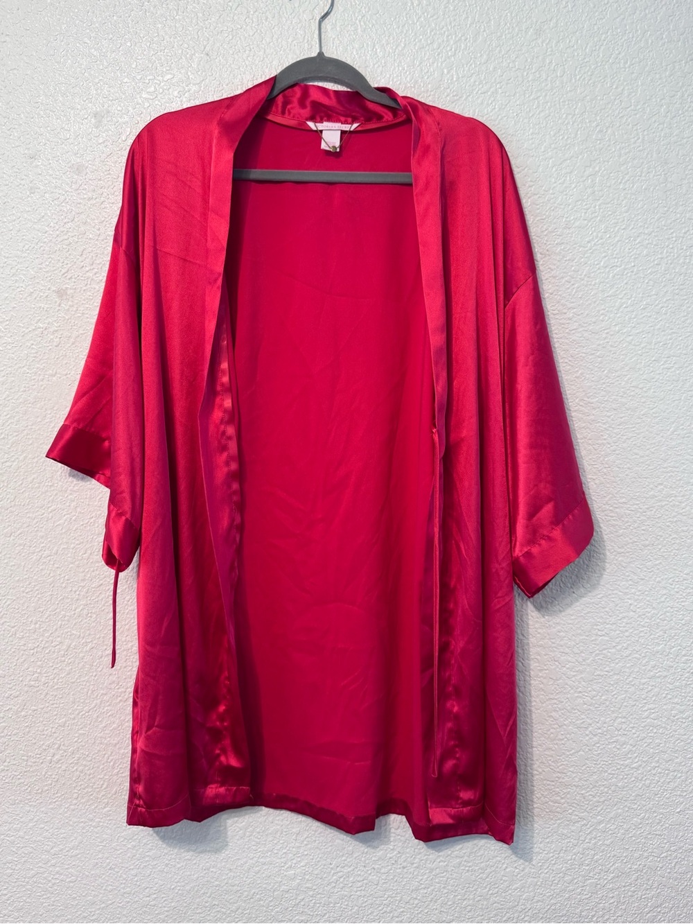 Victoria's Secret Satin Kimono Robe in Bright Red
